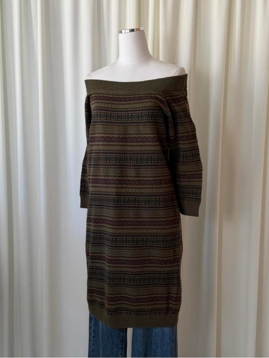 Lauren Ralph Lauren Dresses & Skirts - Lauren Ralph Lauren Fair Isle Off-the Shoulder Sweater Dress size XL.